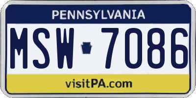 PA license plate MSW7086