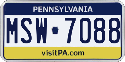 PA license plate MSW7088