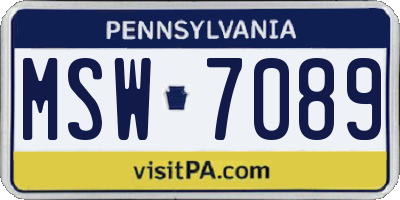 PA license plate MSW7089