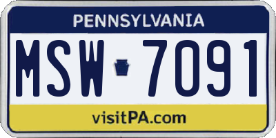 PA license plate MSW7091