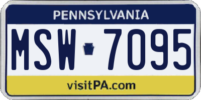 PA license plate MSW7095