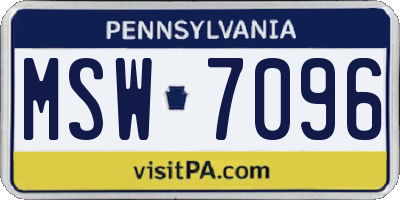 PA license plate MSW7096