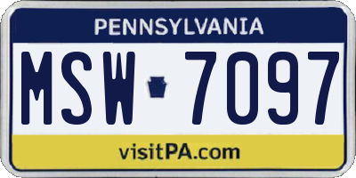 PA license plate MSW7097