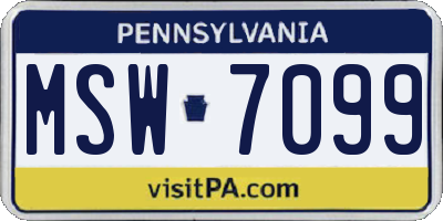 PA license plate MSW7099