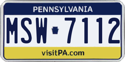 PA license plate MSW7112