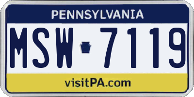PA license plate MSW7119