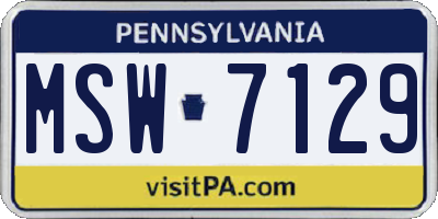 PA license plate MSW7129