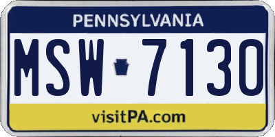 PA license plate MSW7130