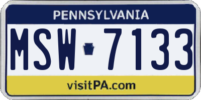 PA license plate MSW7133