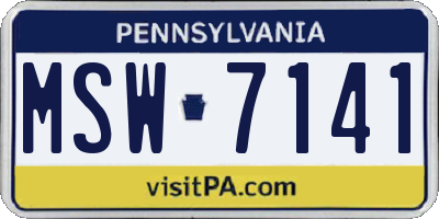 PA license plate MSW7141