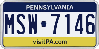PA license plate MSW7146