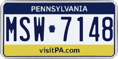 PA license plate MSW7148