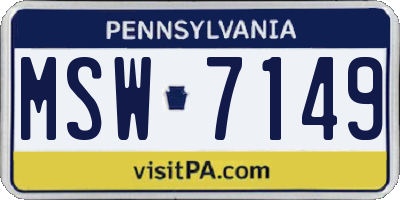 PA license plate MSW7149