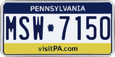 PA license plate MSW7150