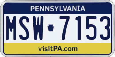 PA license plate MSW7153