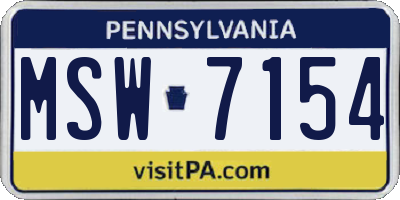 PA license plate MSW7154