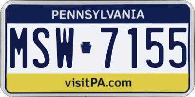 PA license plate MSW7155