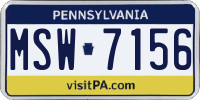 PA license plate MSW7156