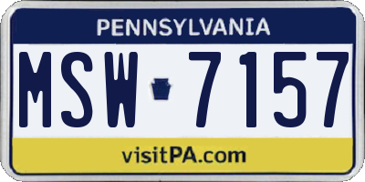 PA license plate MSW7157