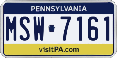 PA license plate MSW7161
