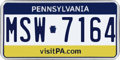 PA license plate MSW7164