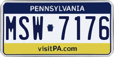 PA license plate MSW7176