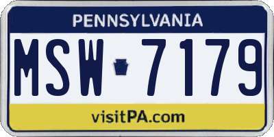 PA license plate MSW7179
