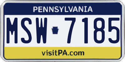 PA license plate MSW7185