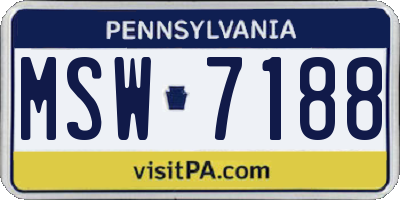 PA license plate MSW7188