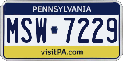 PA license plate MSW7229