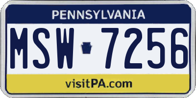 PA license plate MSW7256