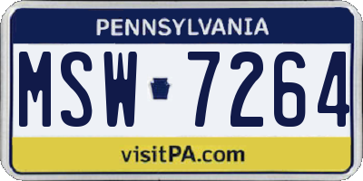 PA license plate MSW7264