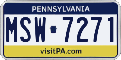 PA license plate MSW7271