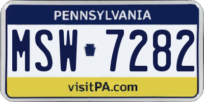 PA license plate MSW7282