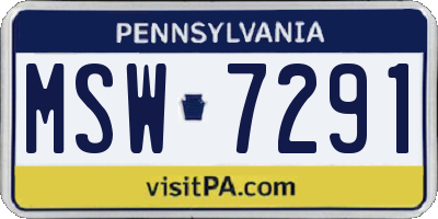 PA license plate MSW7291