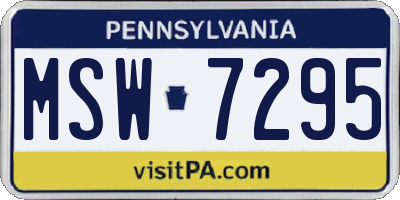 PA license plate MSW7295