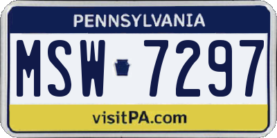 PA license plate MSW7297