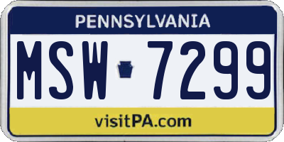 PA license plate MSW7299