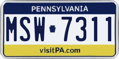 PA license plate MSW7311