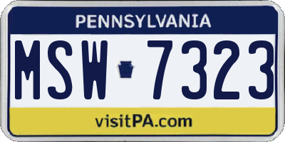 PA license plate MSW7323