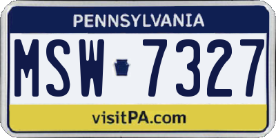 PA license plate MSW7327