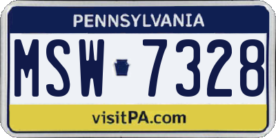 PA license plate MSW7328