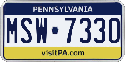 PA license plate MSW7330