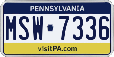 PA license plate MSW7336