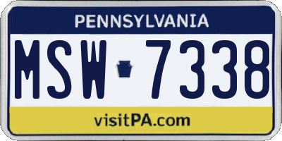 PA license plate MSW7338