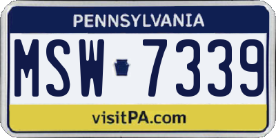 PA license plate MSW7339