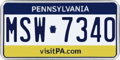 PA license plate MSW7340