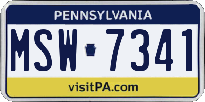 PA license plate MSW7341