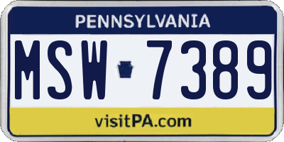 PA license plate MSW7389
