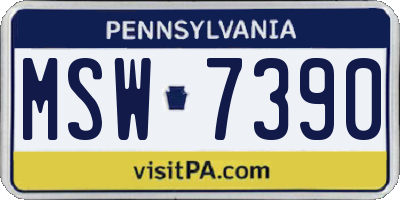 PA license plate MSW7390